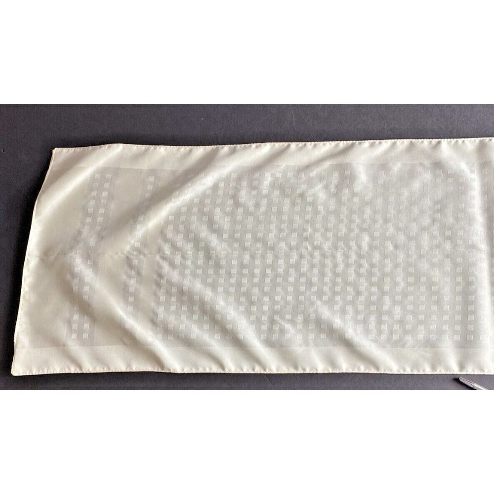 Women’s Scarf Cream Geometric Border Long Rectangle Lightweight Casual Vintage - Picture 14 of 16